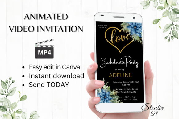 Christmas Bachelorette Party Evite W6211: Your Festive & Fast Digital Invite