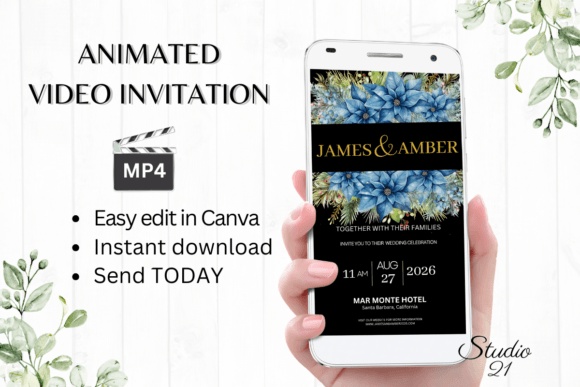 Christmas Wedding Invitation W8217: A Festive Animated Template