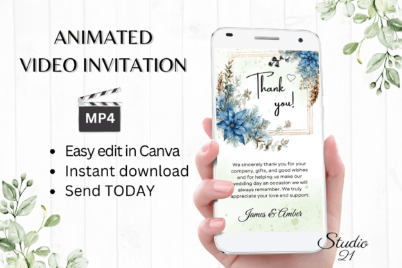 Christmas Wedding Thank You W9212TU: Festive Elegance for Modern Designs