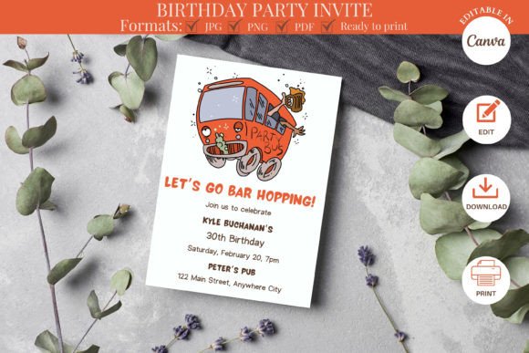 Let's Go Bar Hopping Birthday Invitation: Your Ultimate Party Kickoff