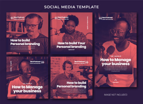 Podcast Social Media Premium Template: Your Design Shortcut