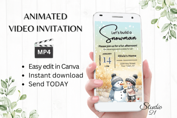 Snowman Party Invitation: A Festive Digital Template for Winter Celebrations