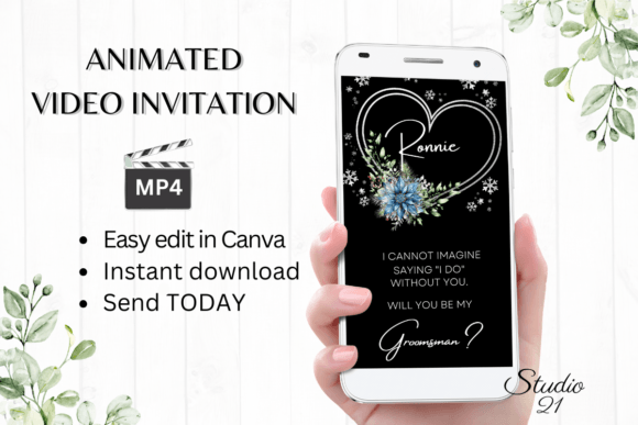 Winter Groomsman Proposal W3259GM: A Digital Template for the Modern Ask