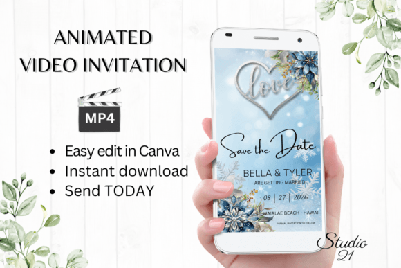 Winter Save the Date Announcement W2250: A Designer's Take