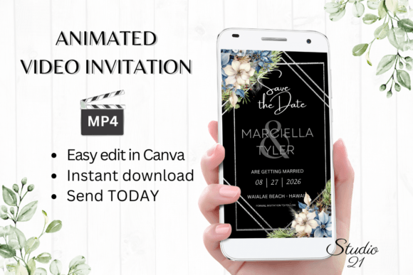 Winter Save the Date Announcement W2255: Effortless Elegance for Your Event